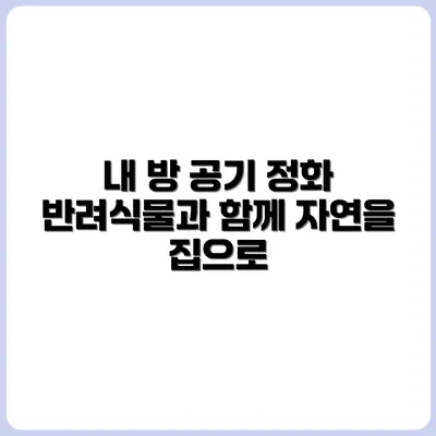 내 방 공기정화, 반려식물로 해결하기