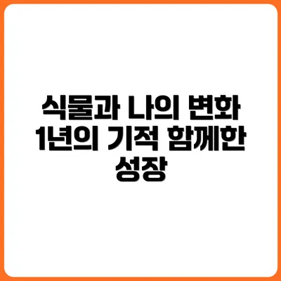 반려식물과 함께 한 1년, 변화된 나의 생활