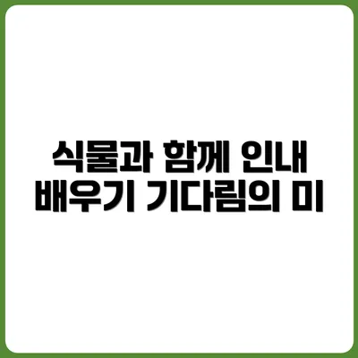 반려식물 키우며 알게 된 인내와 기다림