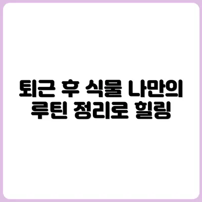 퇴근 후 식물 케어, 나만의 정리 루틴 만들기