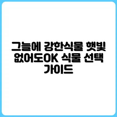 햇빛 부족한 공간에도 잘 자라는 식물 소개